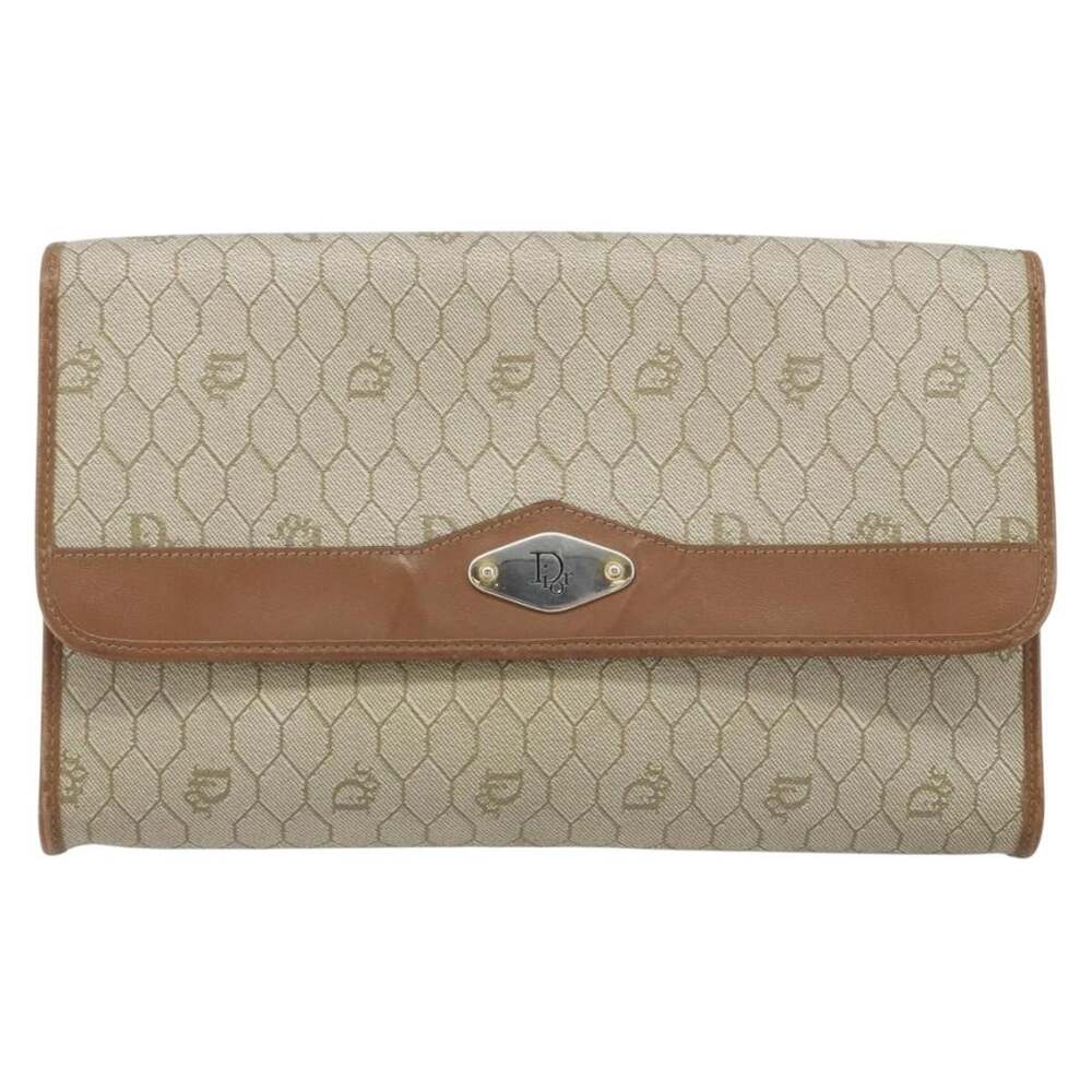 Dior Honeycomb Canvas Chain Shoulder Bag Beige